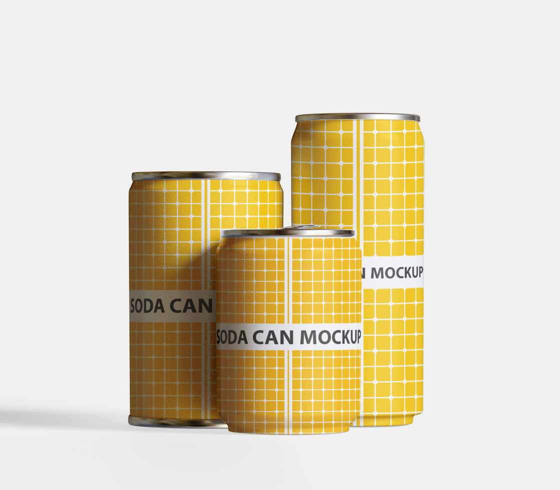 Soda can mockup isolate on background editable psd