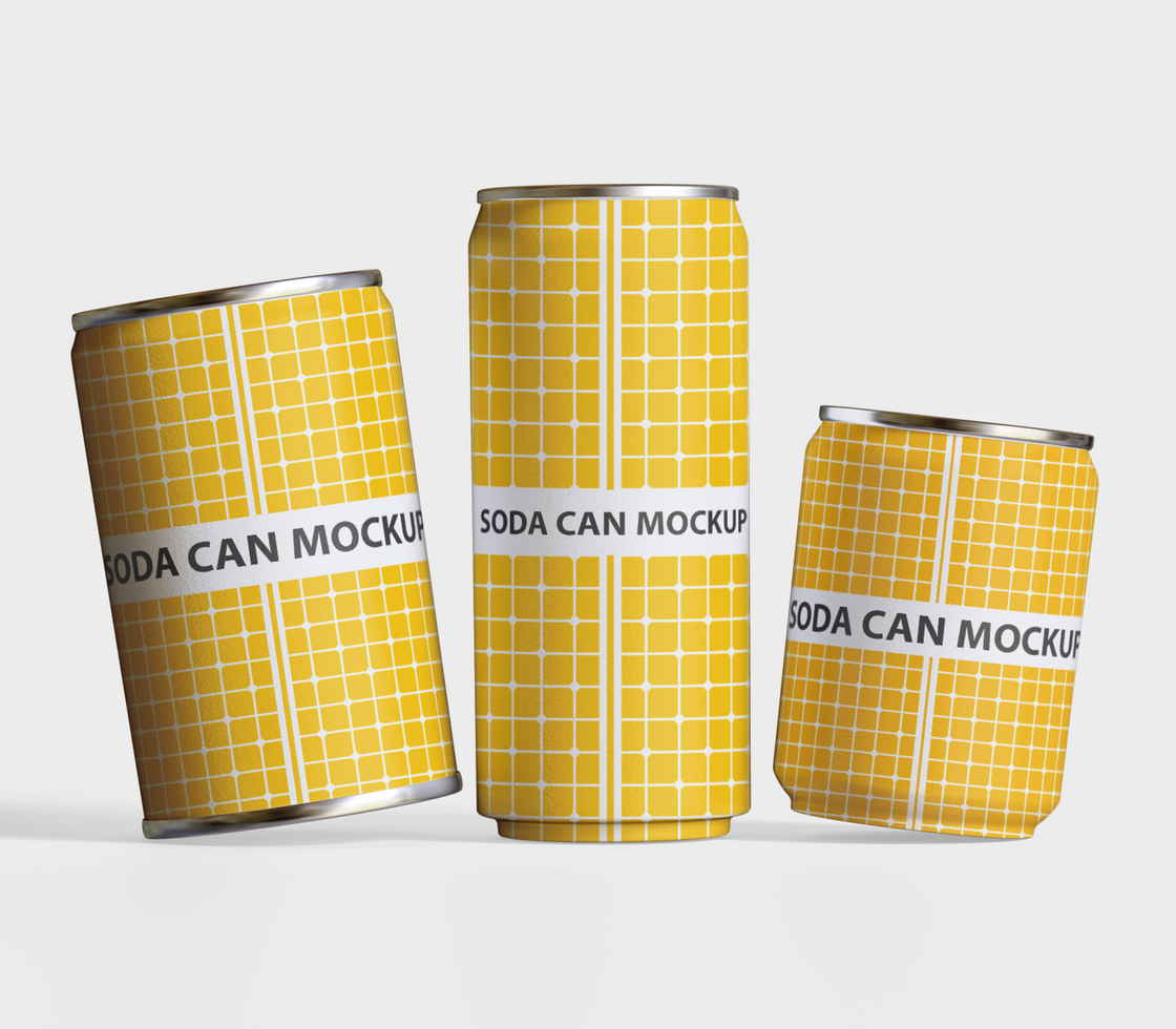 Soda can mockup isolate on background editable psd