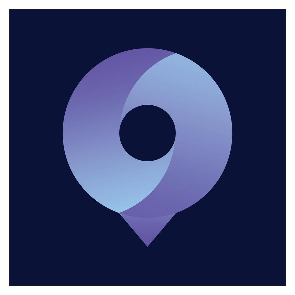 GPS Icon logo, Map icon, Periscope icon, map pointer icon. map pointer icon illustration. colors Hera Blue , Light Indigo. vector