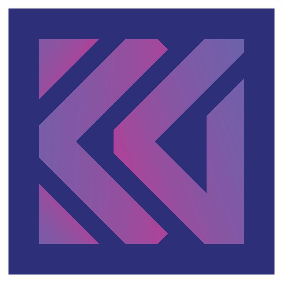 KD logo design. KO logo icon. KD, KKD, KO, KKO logo Vicious Violet with Migol Blue background. vector