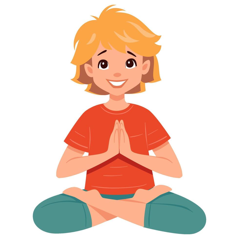 Girl doing yoga Lotus pose vector