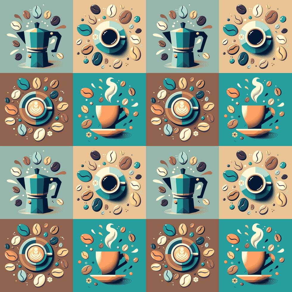 retro Coffee seamless background vector