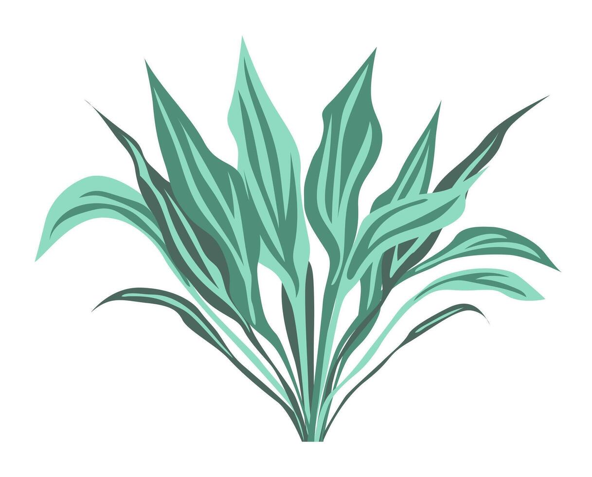 verde hojas arbusto en plano diseño. follaje arbusto, resumen herbario leña menuda. ilustración aislado. vector