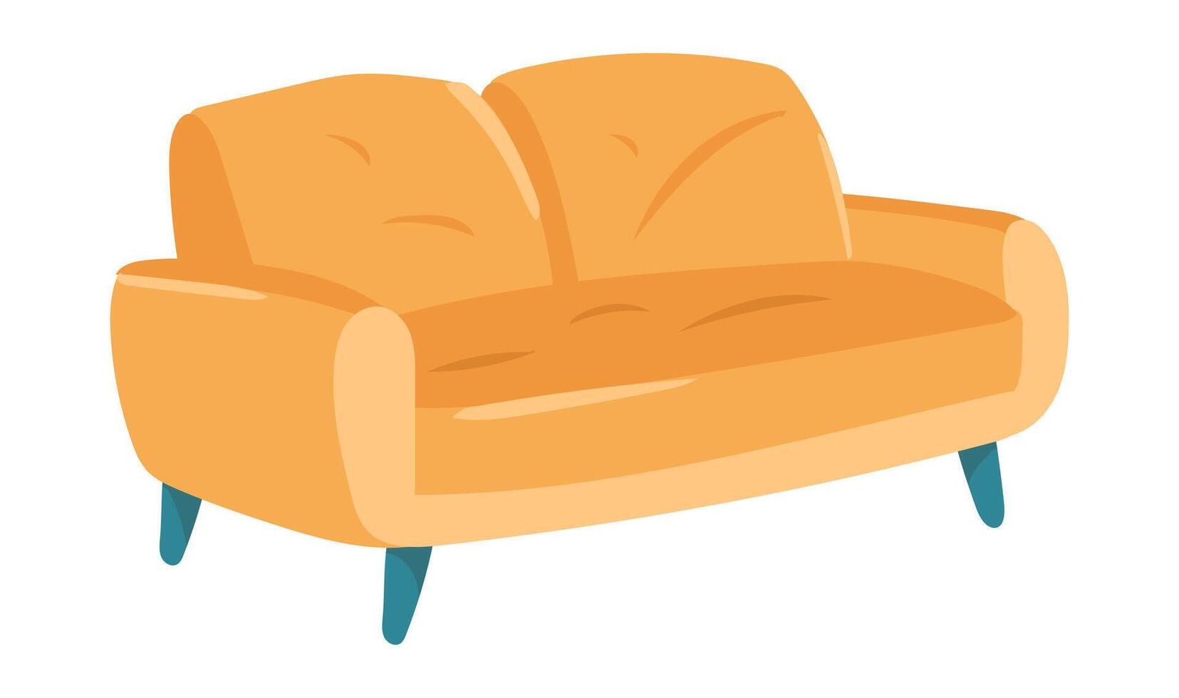 Cozy sofa in flat design. Comfortable couch for apartment or office interior. illustration isolated. vector