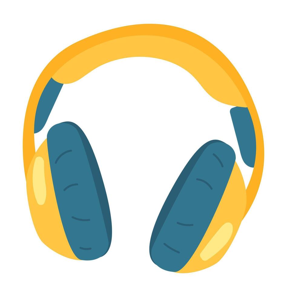 Headphones in flat design. Wireless headset, music listening gadget. illustration isolated. vector