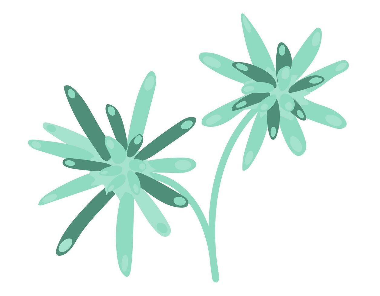 Abstract leaves plant flat in flat design. Green leaflets on branch. illustration isolated. vector