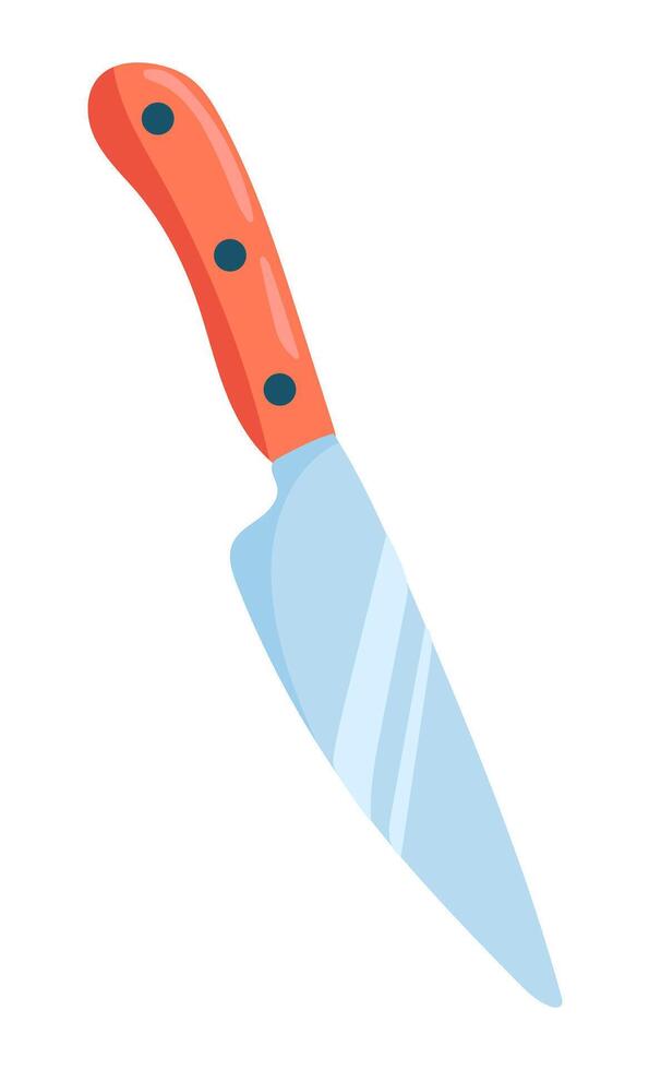 Kitchen knife in flat design. Kitchenware instrument with blade for cutting. illustration isolated. vector