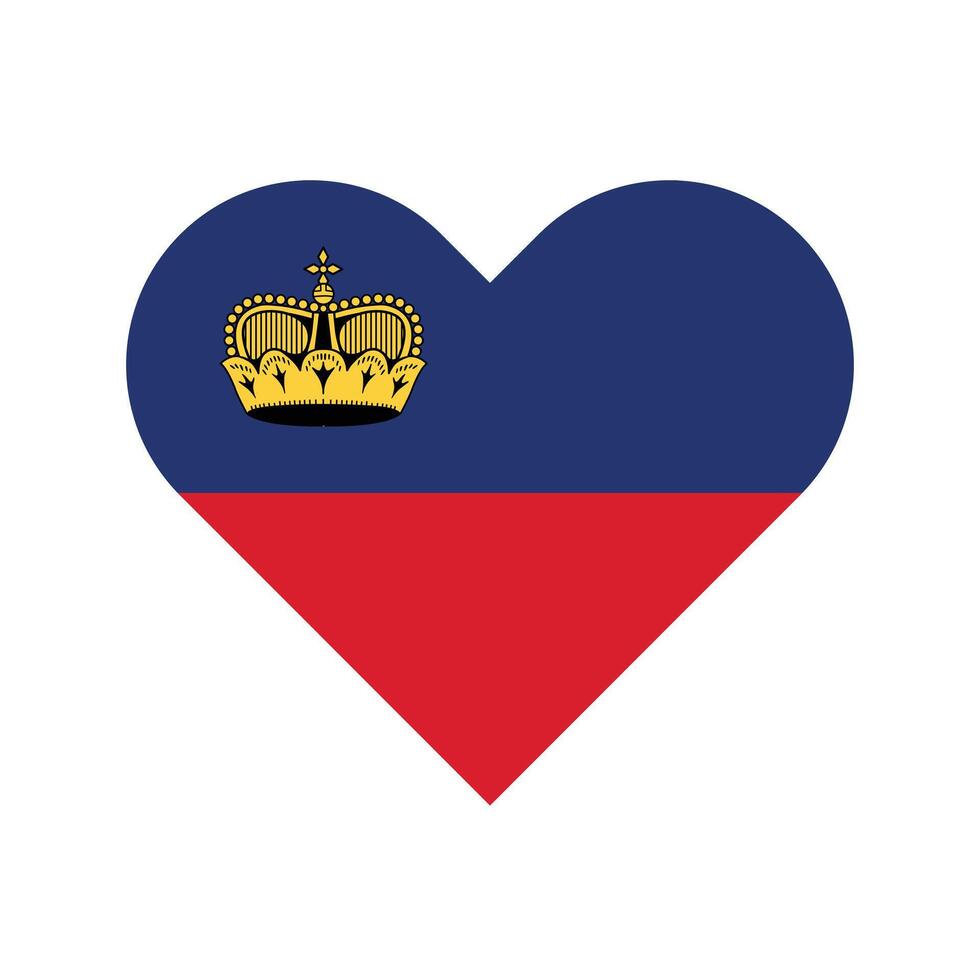 nacional bandera de Liechtenstein. Liechtenstein bandera. Liechtenstein corazón bandera. vector