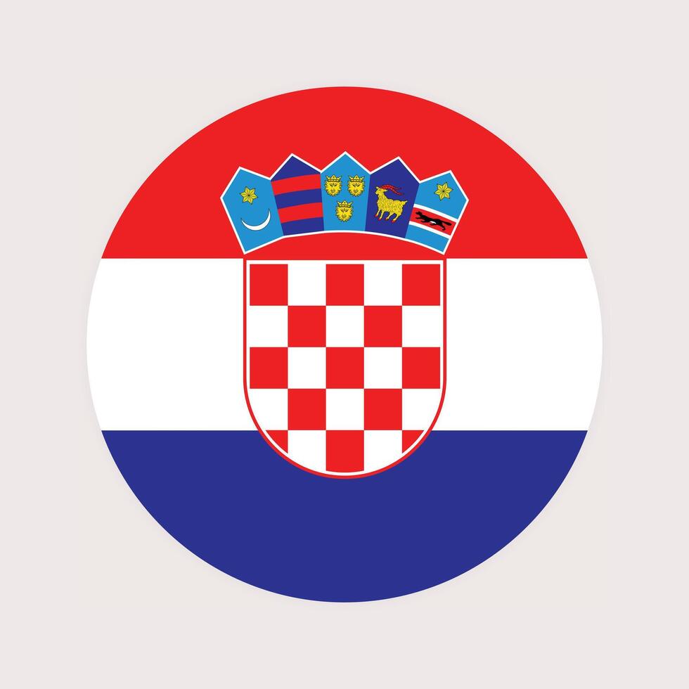 National Flag of Croatia. Croatia Flag. Croatia Round flag. vector