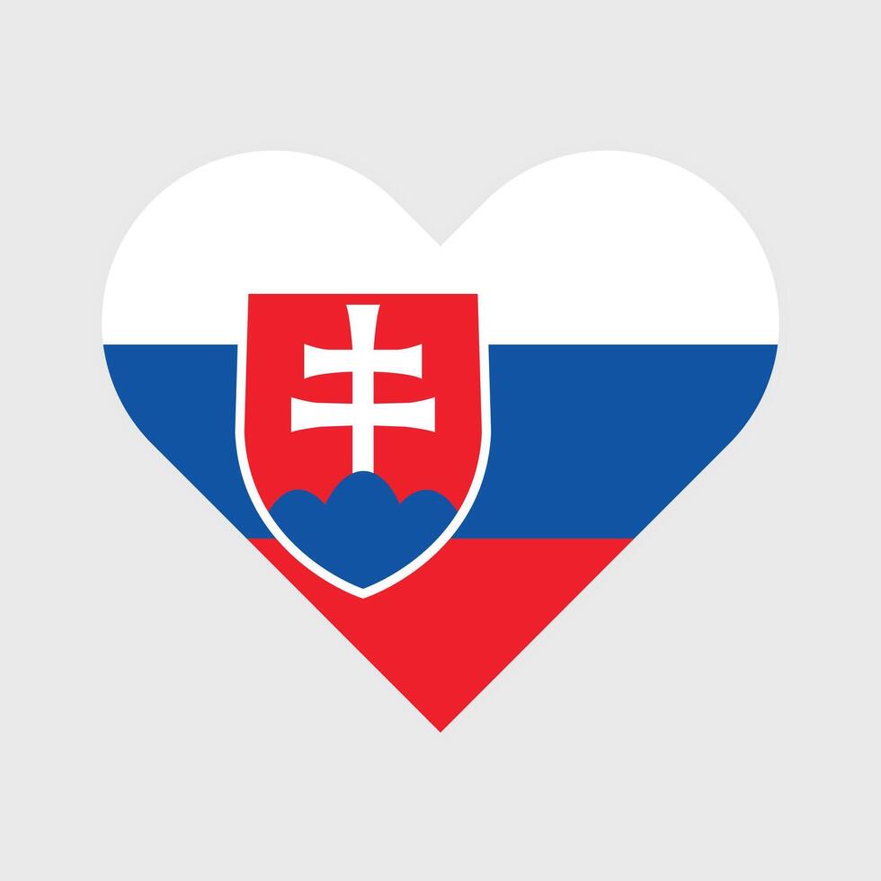 National Flag of Slovakia. Slovakia Flag. Slovakia Heart flag. vector