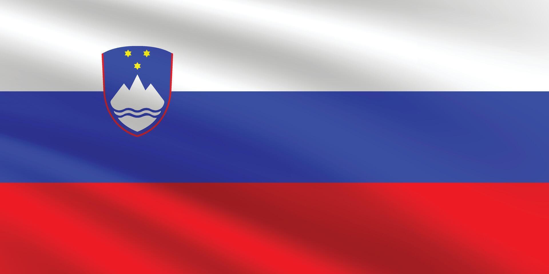 National Flag of Slovenia. Slovenia Flag. Waving Slovenia flag. vector