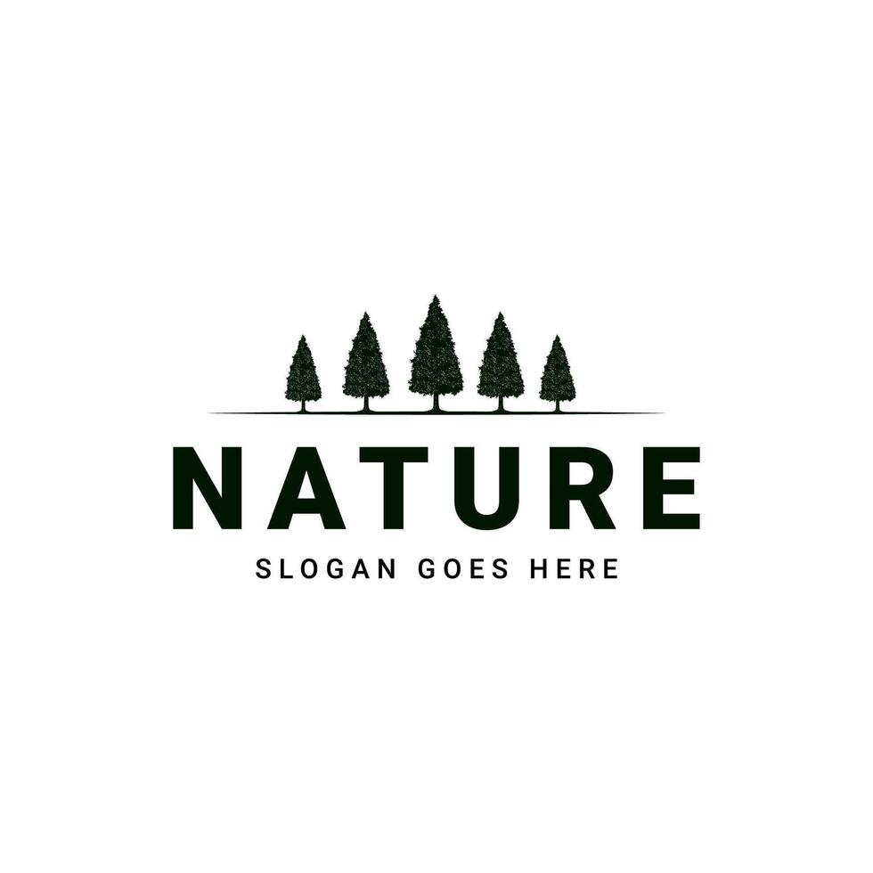 pine tree logo, this logo is inspired by pine trees in the forest vector