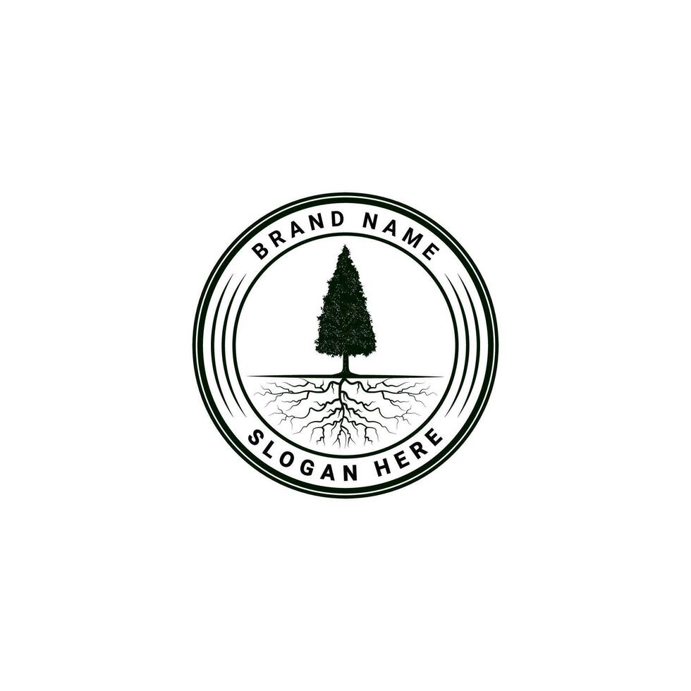 pine tree logo, this logo is inspired by pine trees in the forest vector