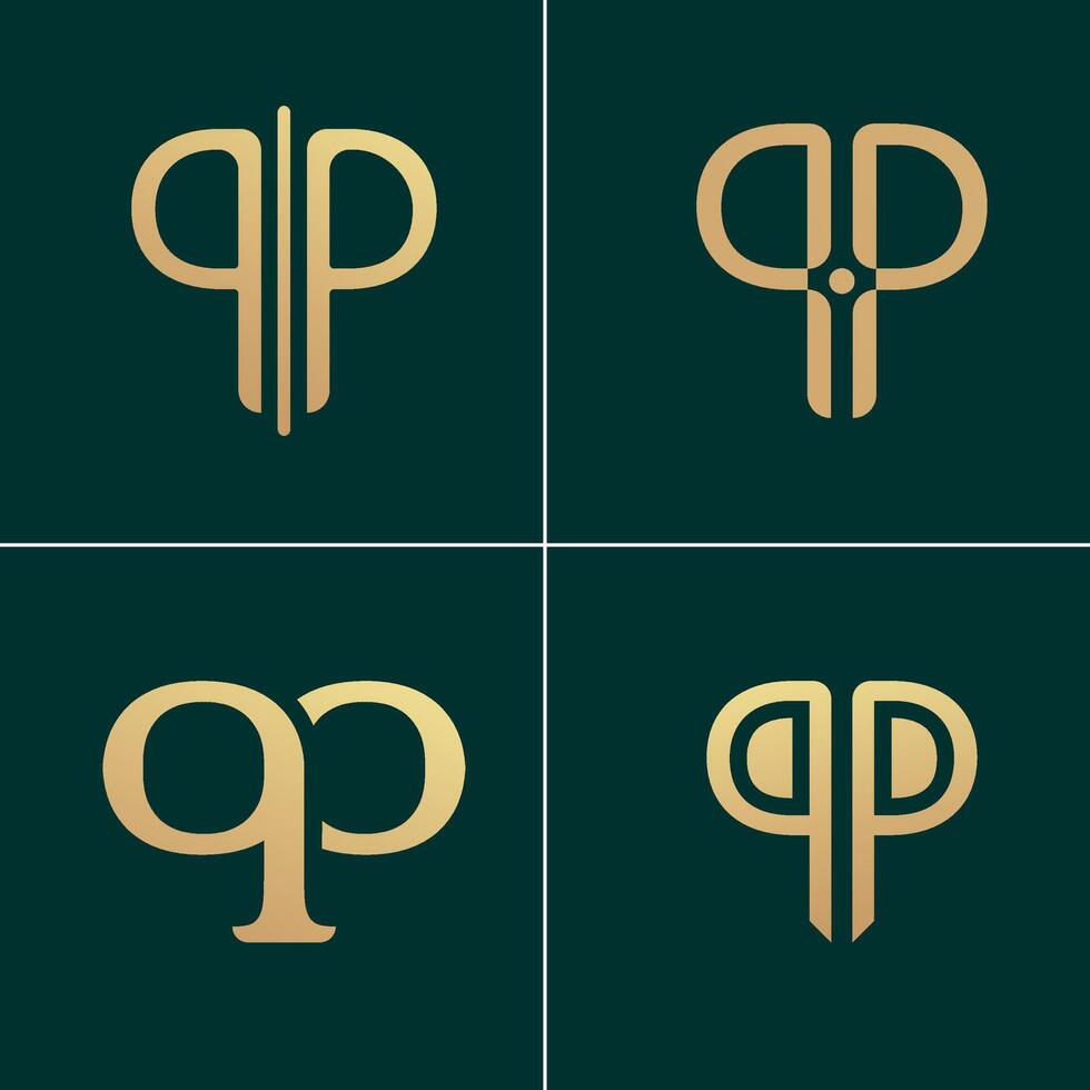 letter P and P logo design template design for brand. vector