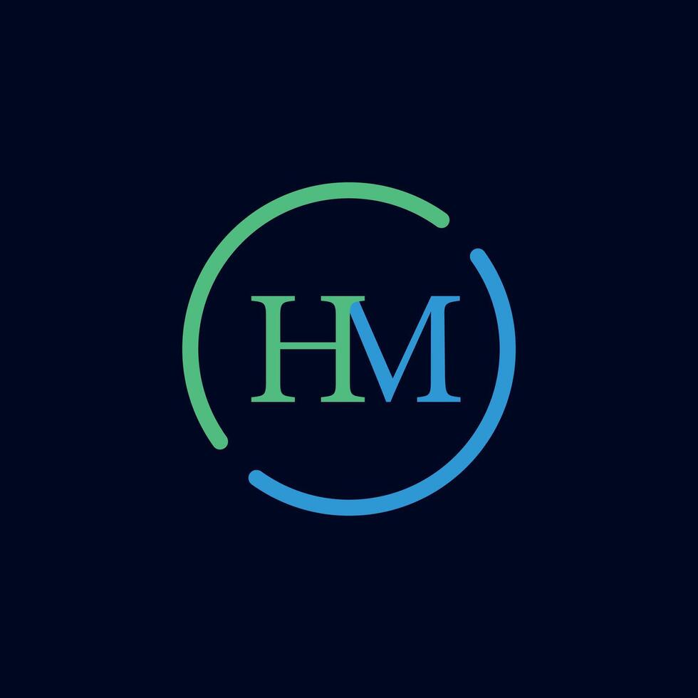 HM Letter Initial Logo Design Template vector