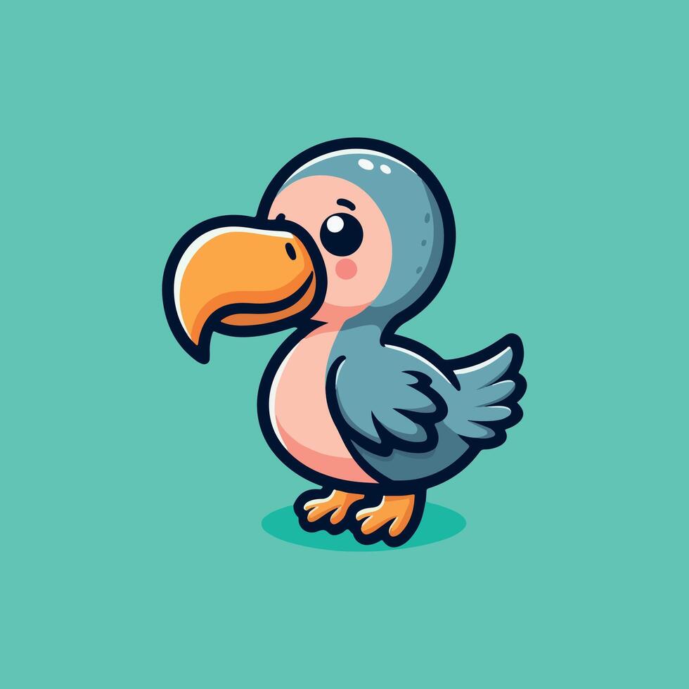 Cute cartoon Baby Dodo Bird illustration vector