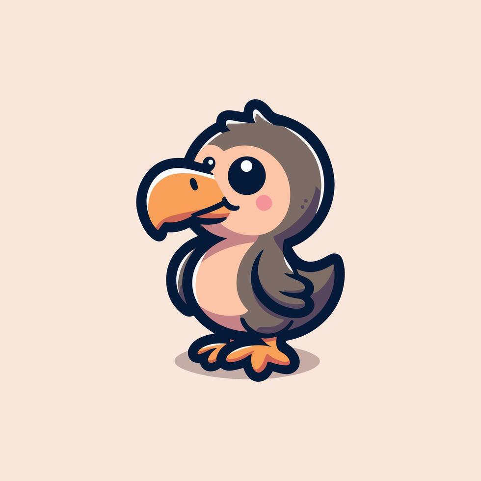 Cute cartoon Baby Dodo Bird illustration vector