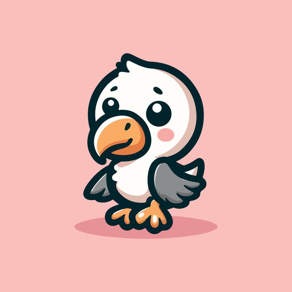 Cute cartoon Baby Dodo Bird illustration vector