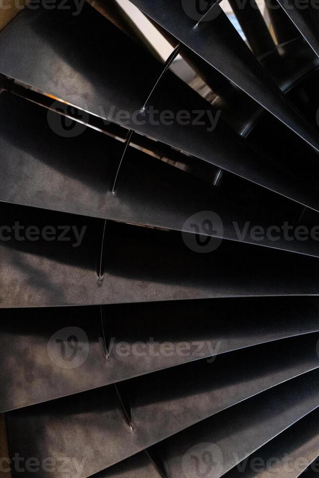 metal cuchillas aeronave turbina detalle foto