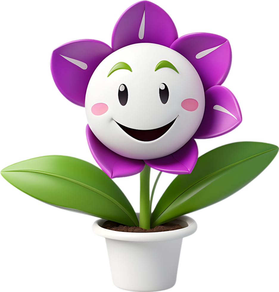 Cute bellflower with a happy face. Ai-generated. png