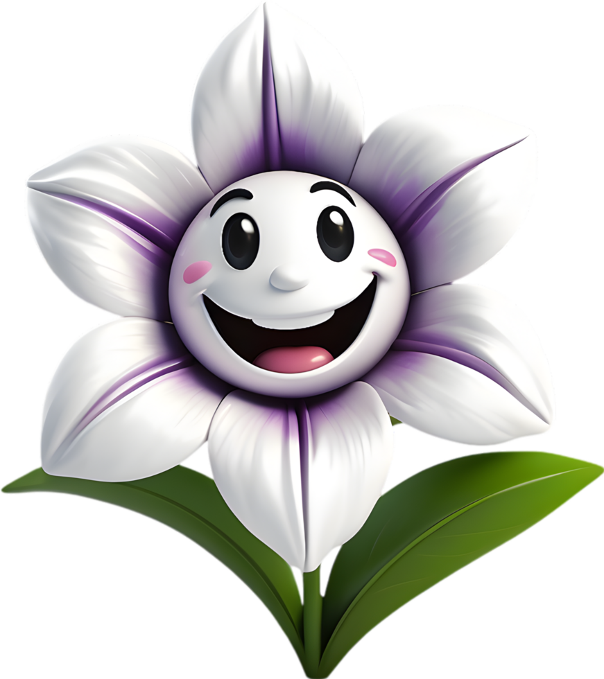 Cute bellflower with a happy face. Ai-generated. png