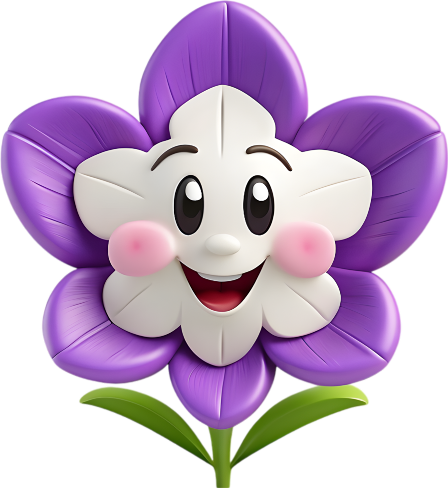 Cute bellflower with a happy face. Ai-generated. png