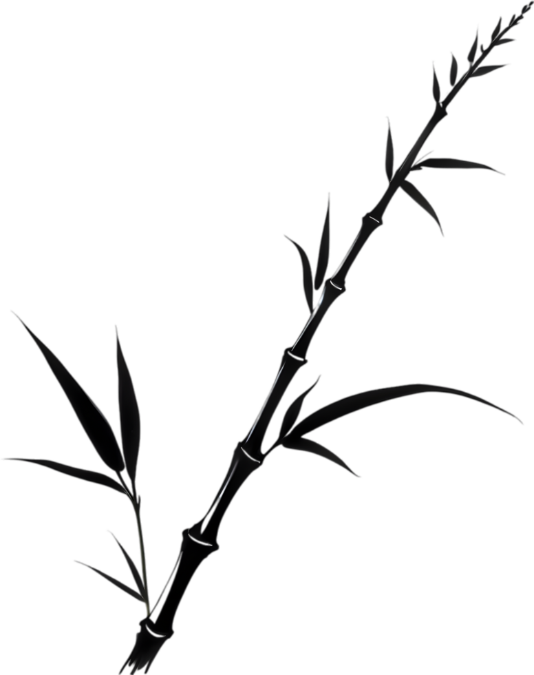 A black bamboo stalk. AI-Generated. png