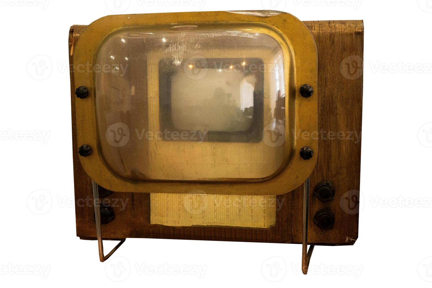 Old TV isolated on white background photo