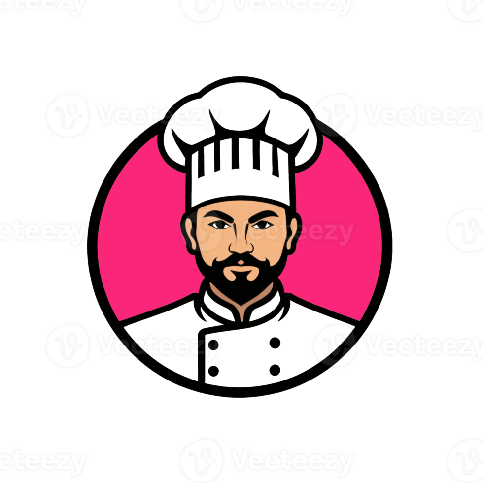 Collection of Culinary Chef Cook Head Logo Designs Isolated png
