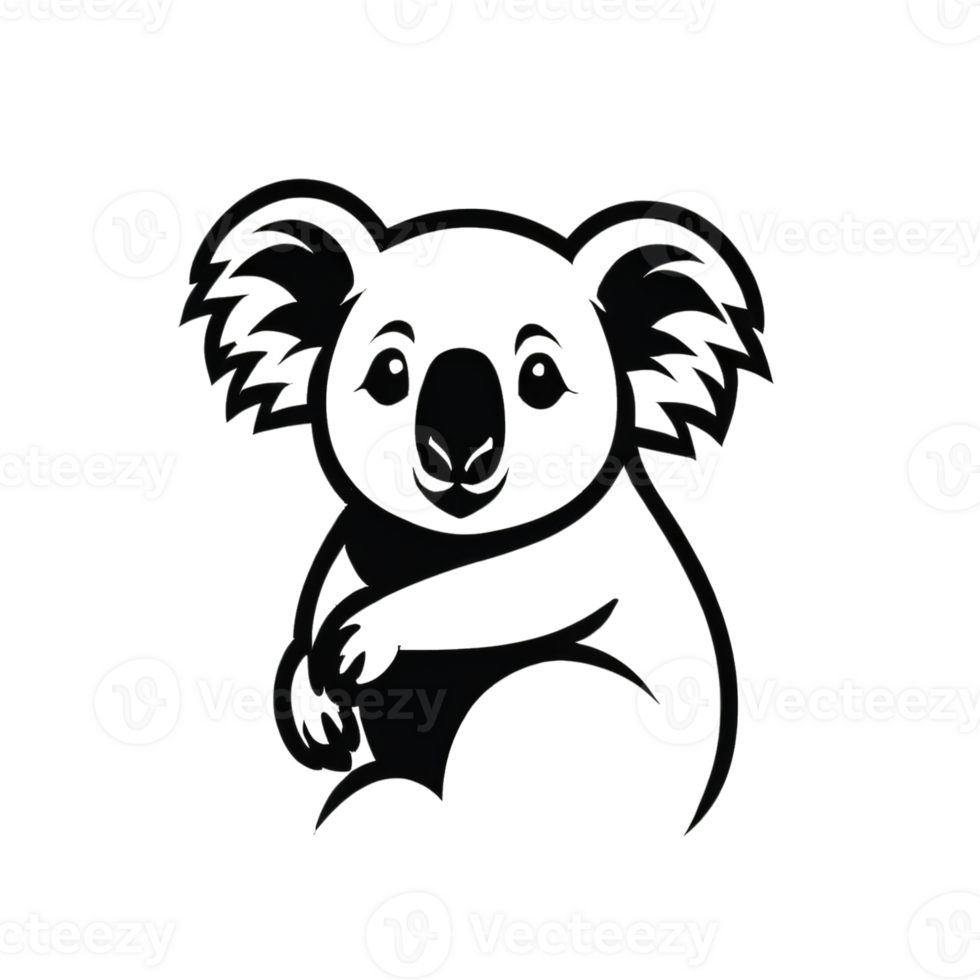 Collection of Simple Koala Logo Designs Isolated png