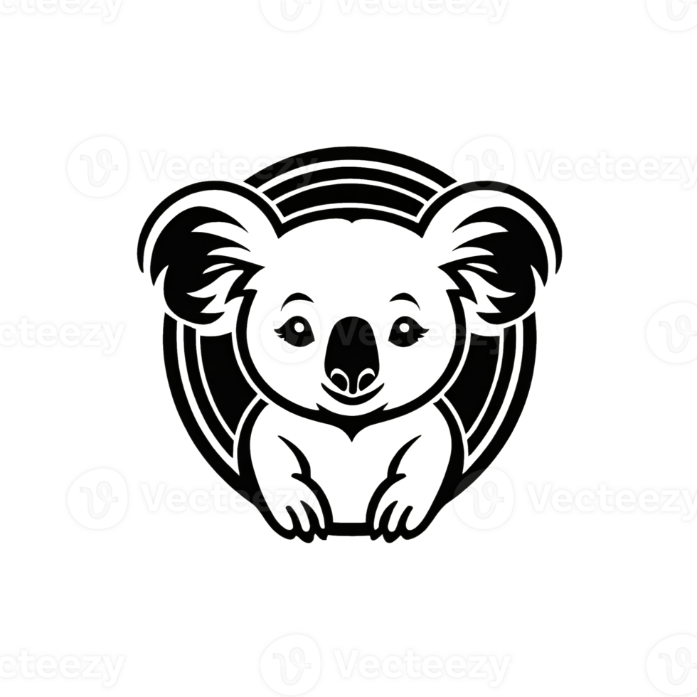 Collection of Simple Koala Logo Designs Isolated png
