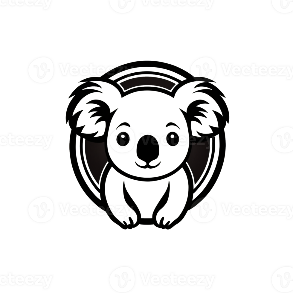 Collection of Simple Koala Logo Designs Isolated png