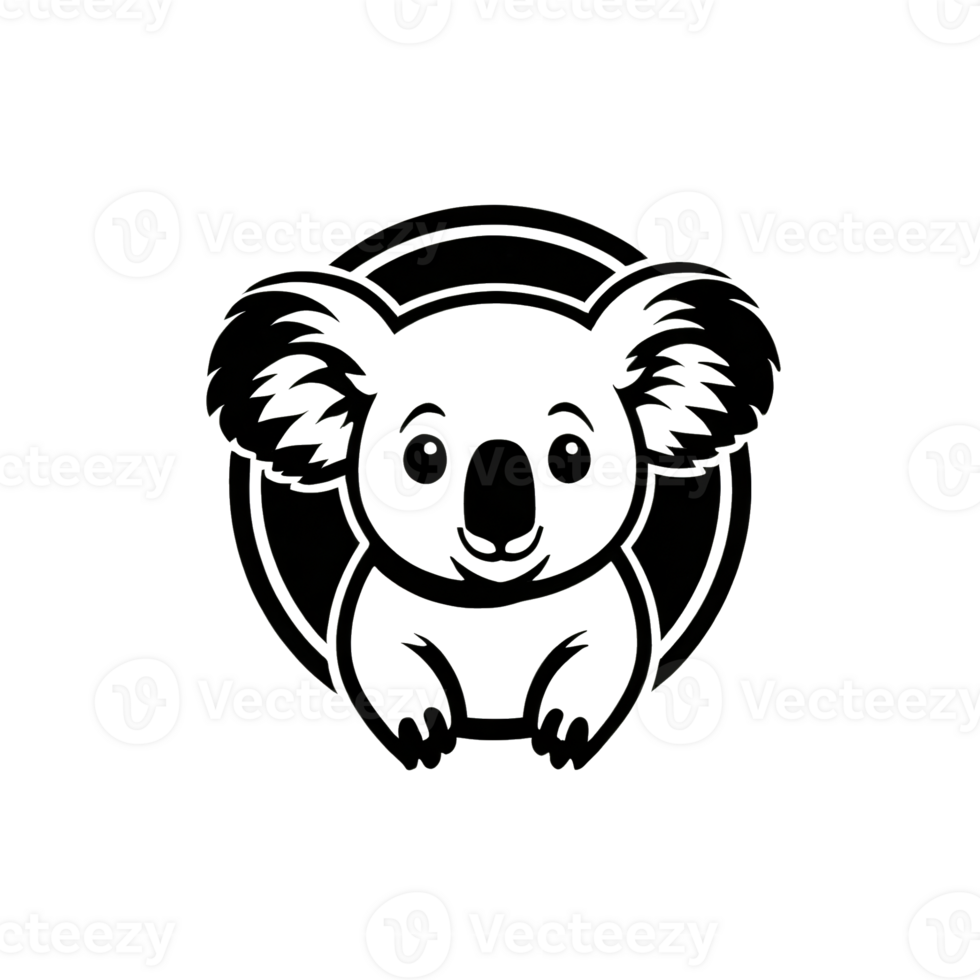Collection of Simple Koala Logo Designs Isolated png