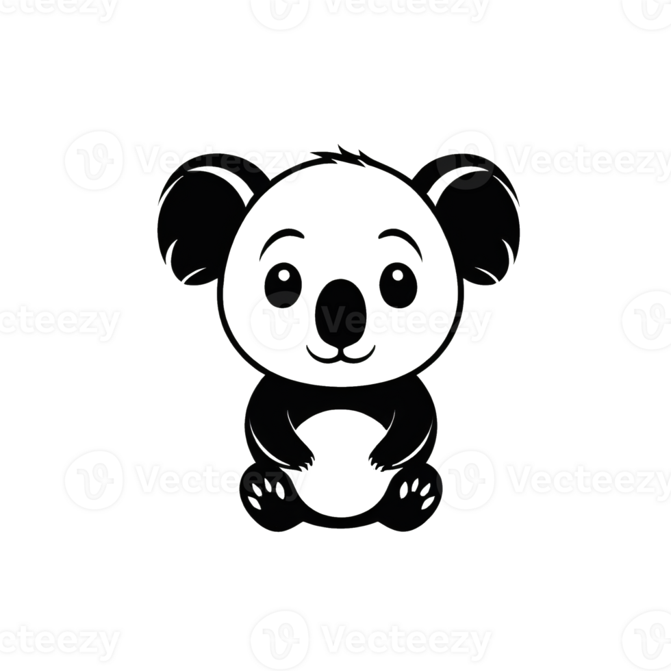 Collection of Simple Koala Logo Designs Isolated png