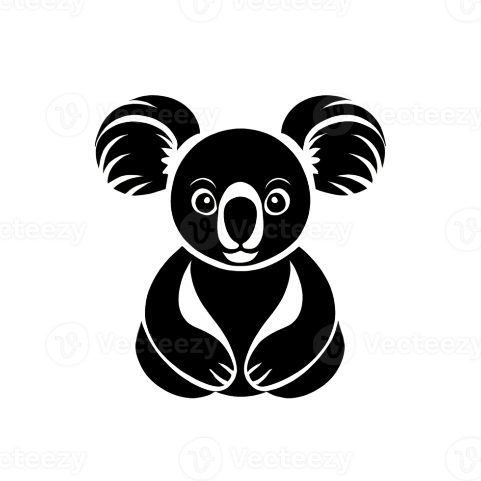 Collection of Simple Koala Logo Designs Isolated png