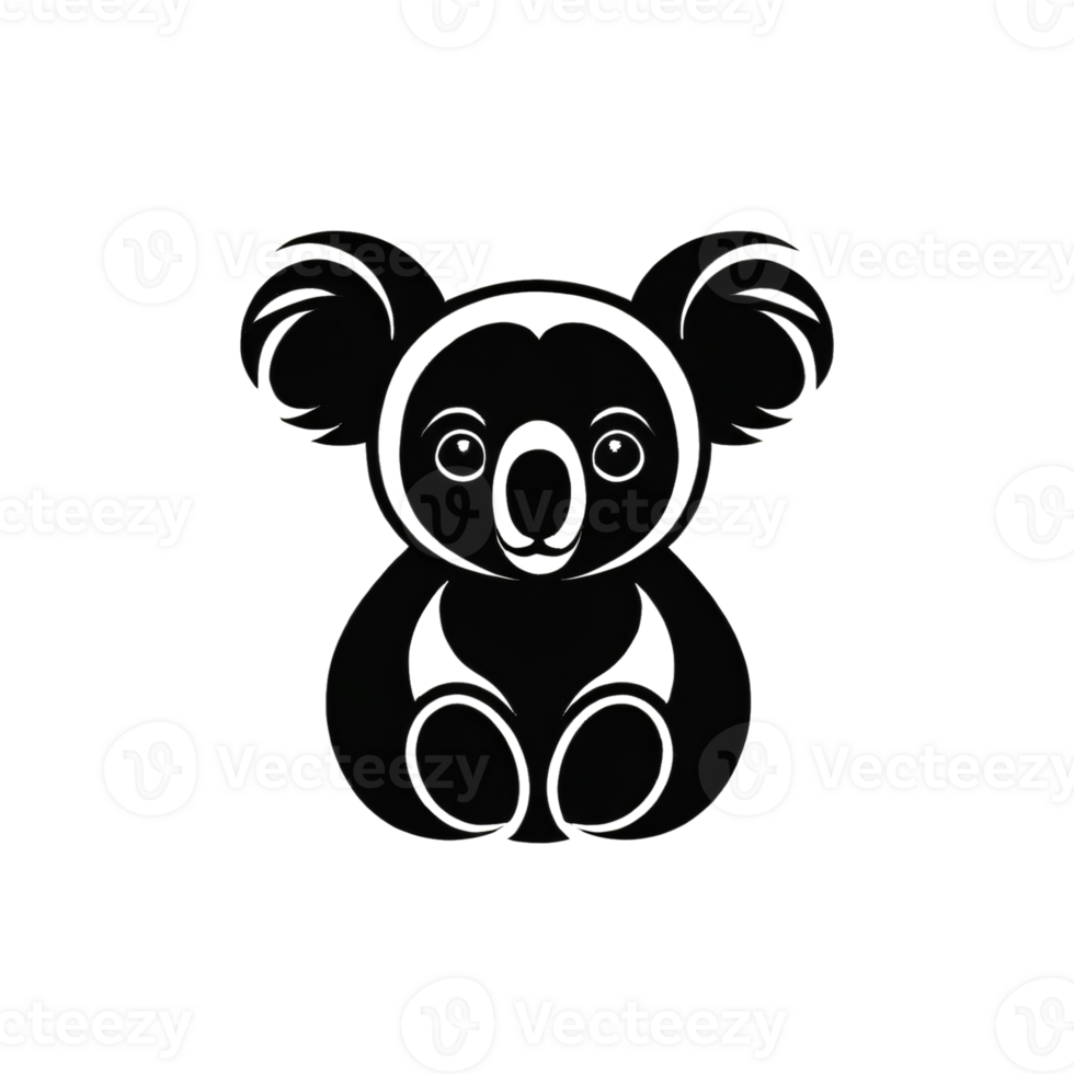 Collection of Simple Koala Logo Designs Isolated png