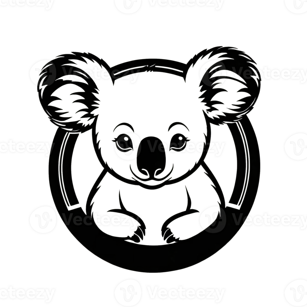 Collection of Simple Koala Logo Designs Isolated png