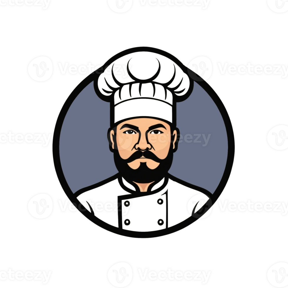Collection of Culinary Chef Cook Head Logo Designs Isolated png