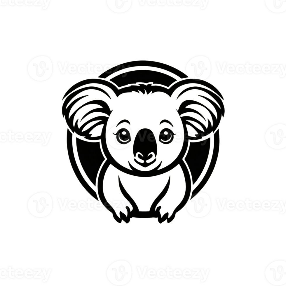 Collection of Simple Koala Logo Designs Isolated png