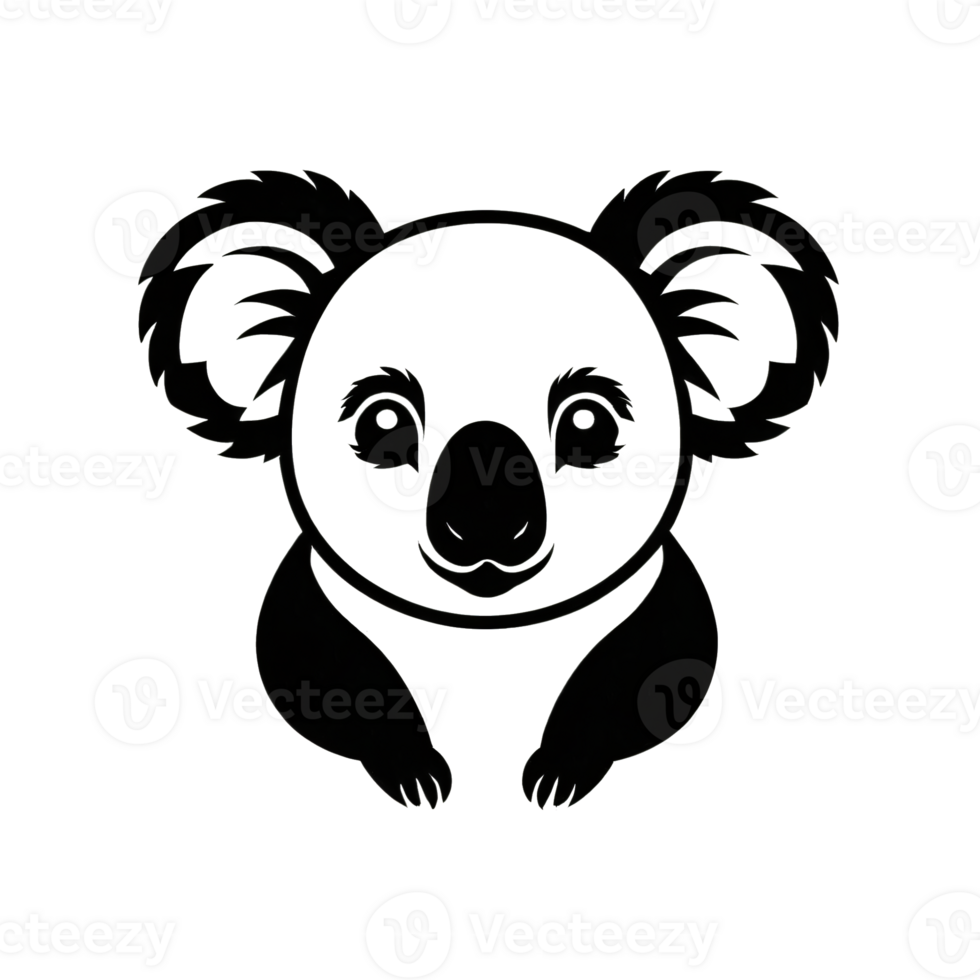 Collection of Simple Koala Logo Designs Isolated png