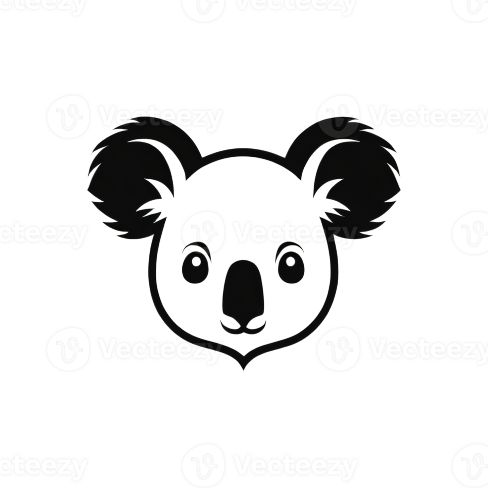 Collection of Simple Koala Logo Designs Isolated png