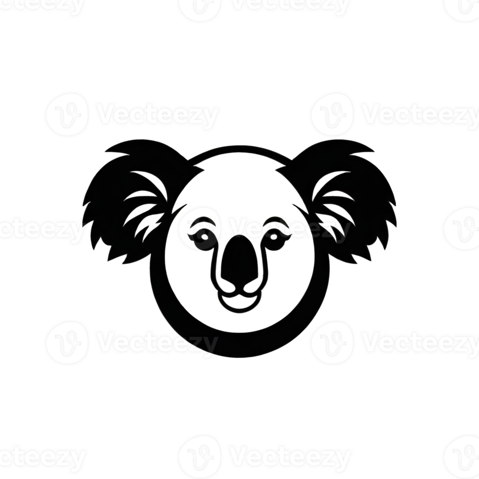 Collection of Simple Koala Logo Designs Isolated png