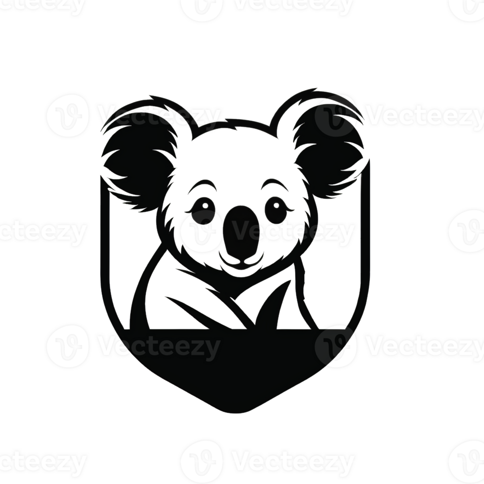 Collection of Simple Koala Logo Designs Isolated png