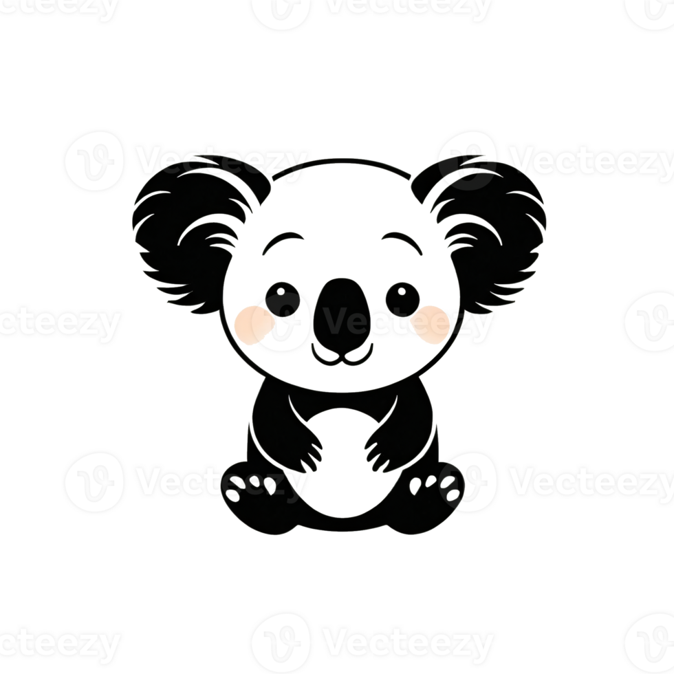 Collection of Simple Koala Logo Designs Isolated png