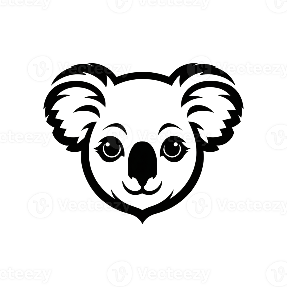 Collection of Simple Koala Logo Designs Isolated png