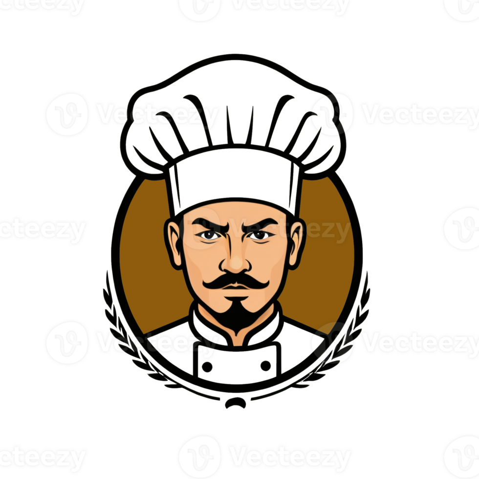 Collection of Culinary Chef Cook Head Logo Designs Isolated png