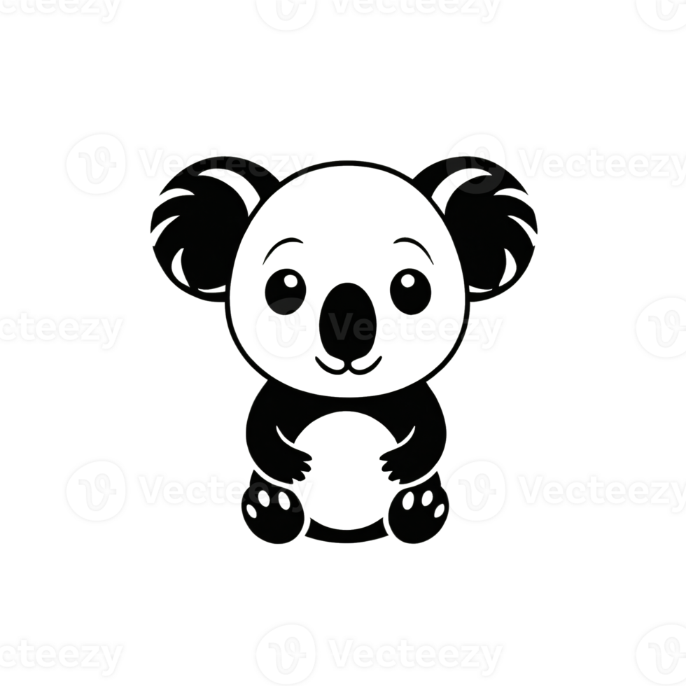 Collection of Simple Koala Logo Designs Isolated png