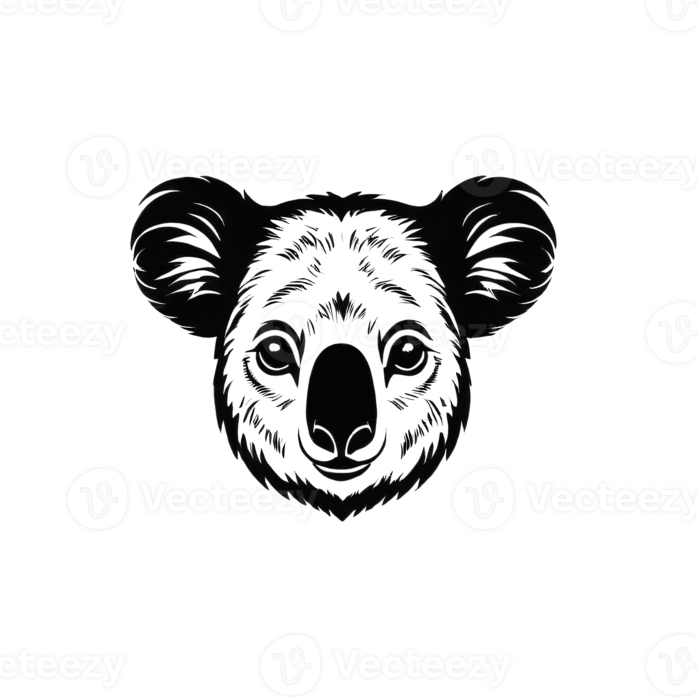 Collection of Simple Koala Logo Designs Isolated png