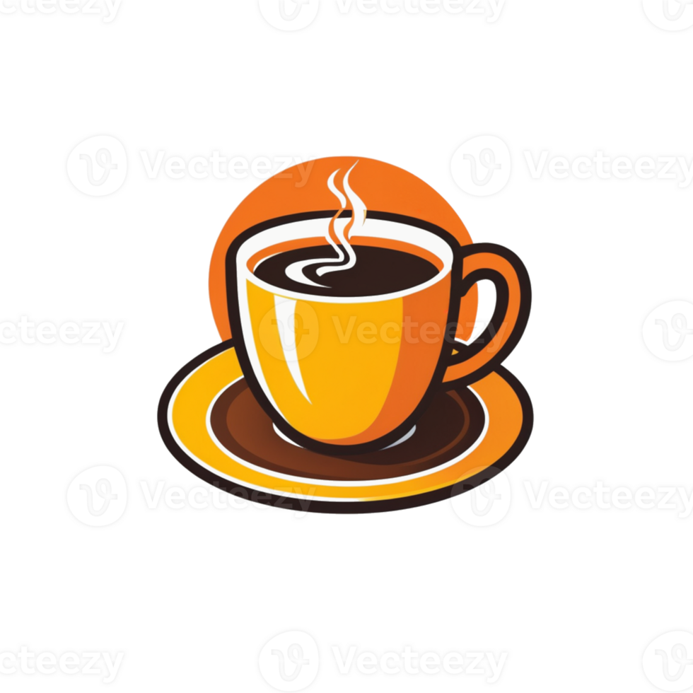 Collection of Simple Coffee Cup Logo Designs Isolated png