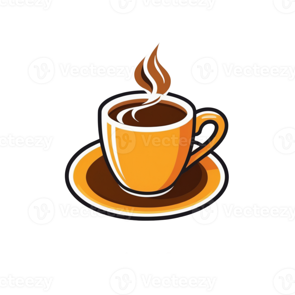Collection of Simple Coffee Cup Logo Designs Isolated png